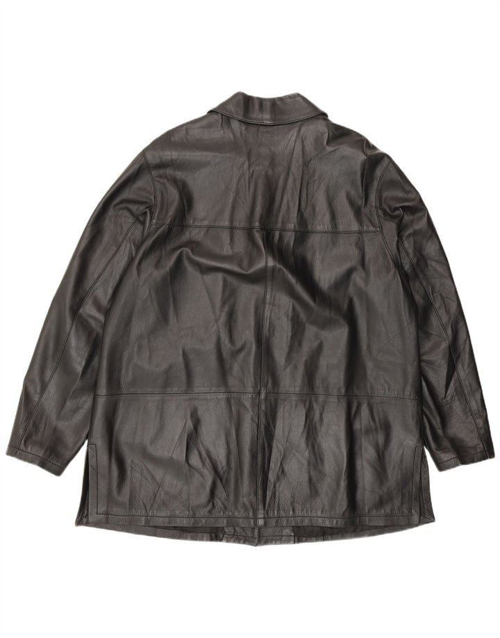 Vintage dame læderjakke IT 54 3XL sort læder