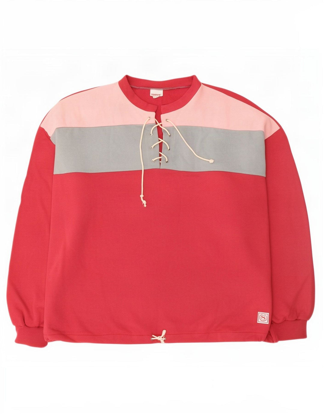 Vintage dame sweatshirt i overstørrelse UK 16 Stor rød farveblok