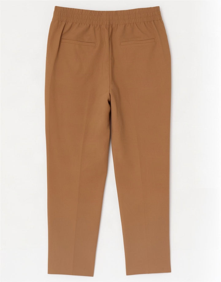 Zara Dame Slim Cropped Trousers Large W33 L24 Beige Polyester