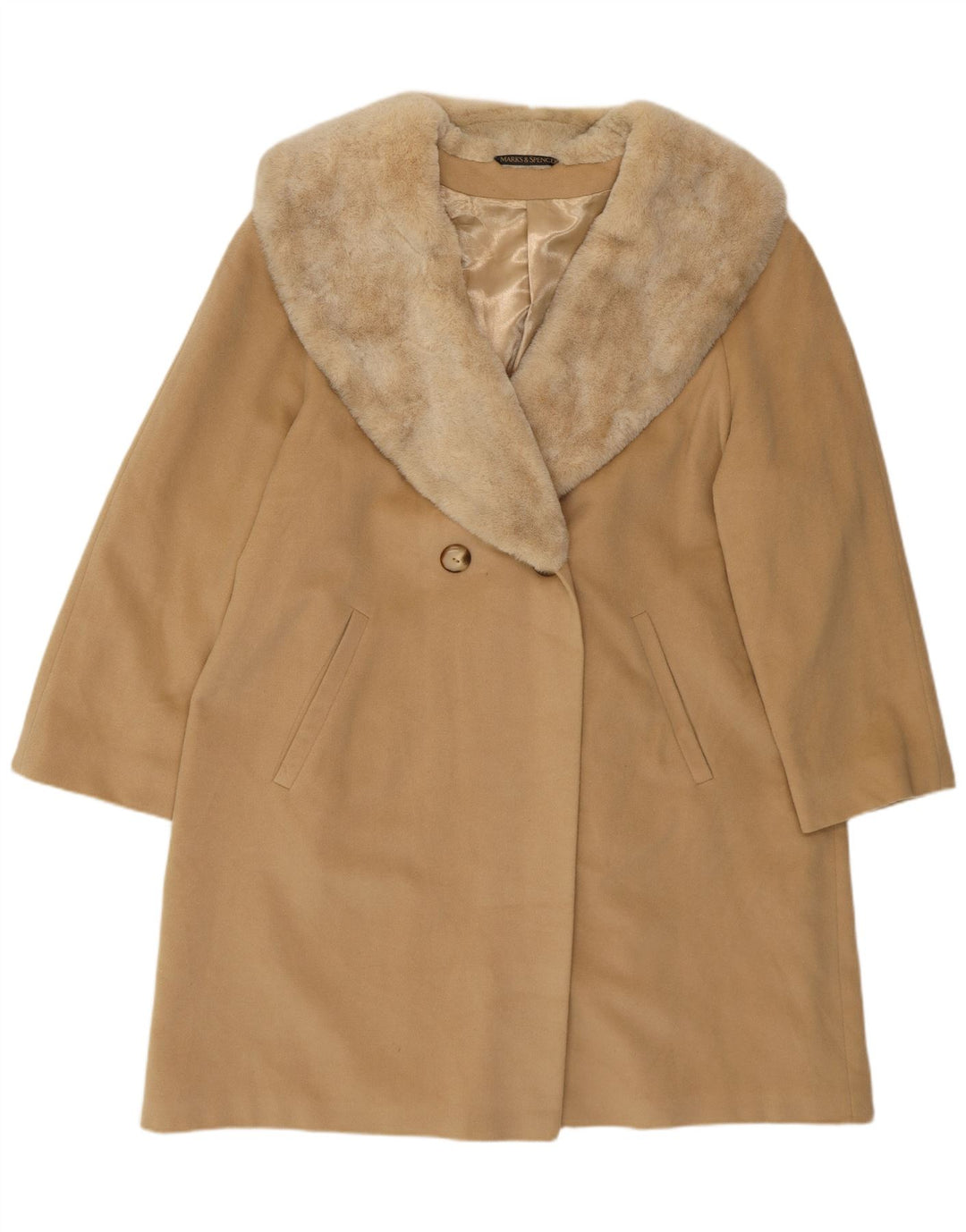 Marks & Spencer Dame St. Michael Dobbeltradet Frakke UK 16 Large Beige