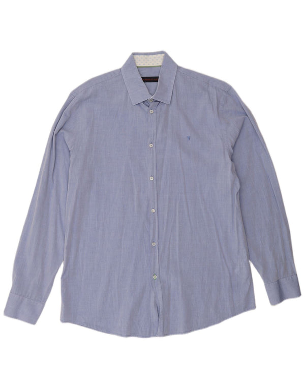 Trussardi herreskjorte str. 42 Large Blue Cotton
