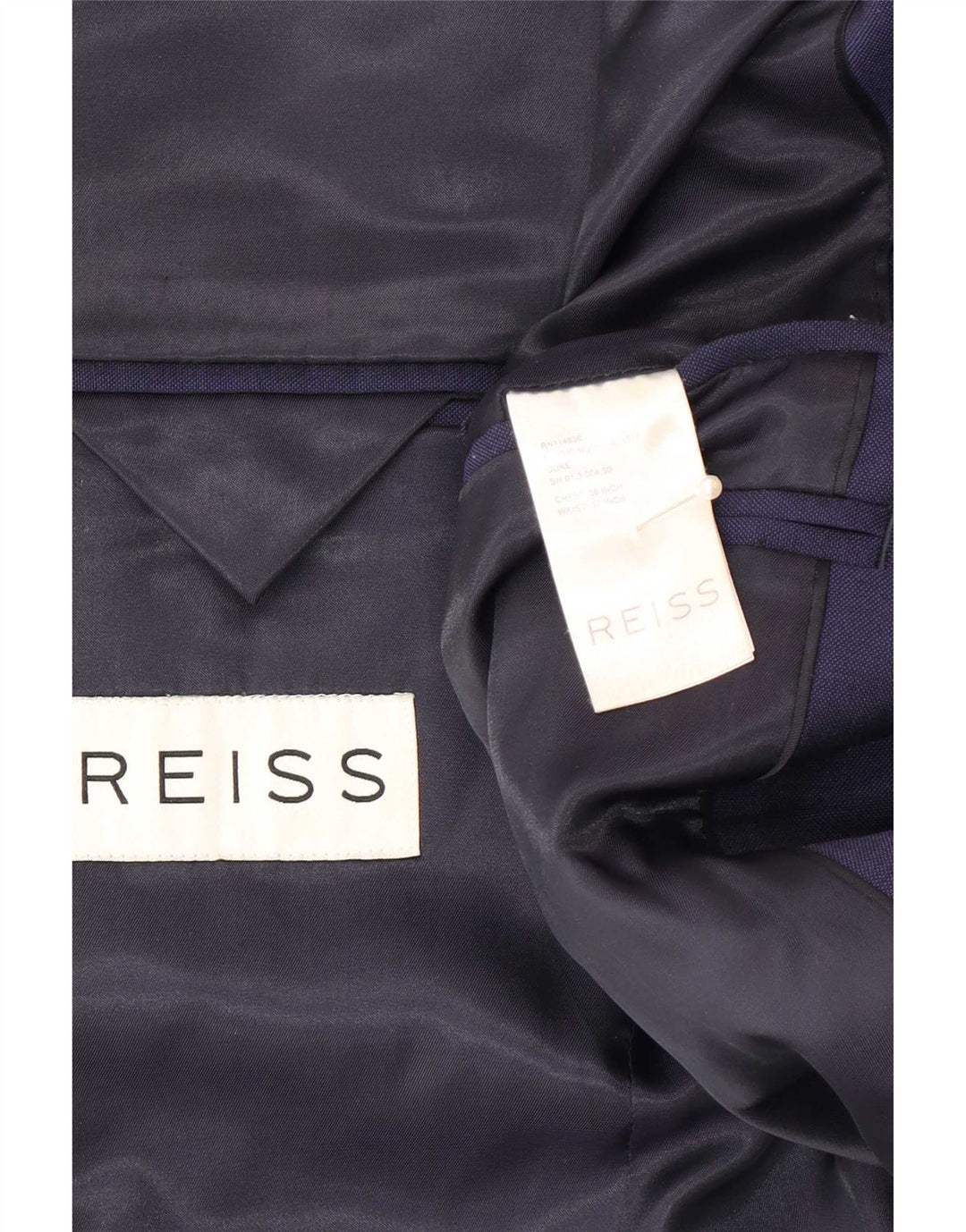 Reiss Herre 1 Knap Blazer Jacket UK 38 Medium Navy Blue Wool