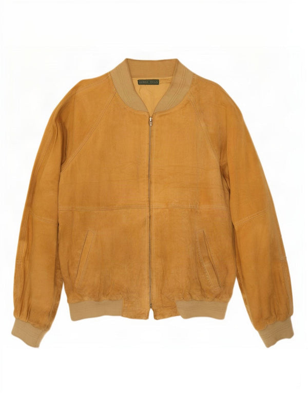 Vintage herre ruskind bomberjakke IT 50 Large Beige