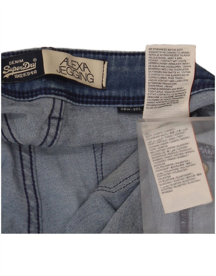 Superdry Womens Alexa Distressed Jegging Jeans W28 L30 Blue Cotton