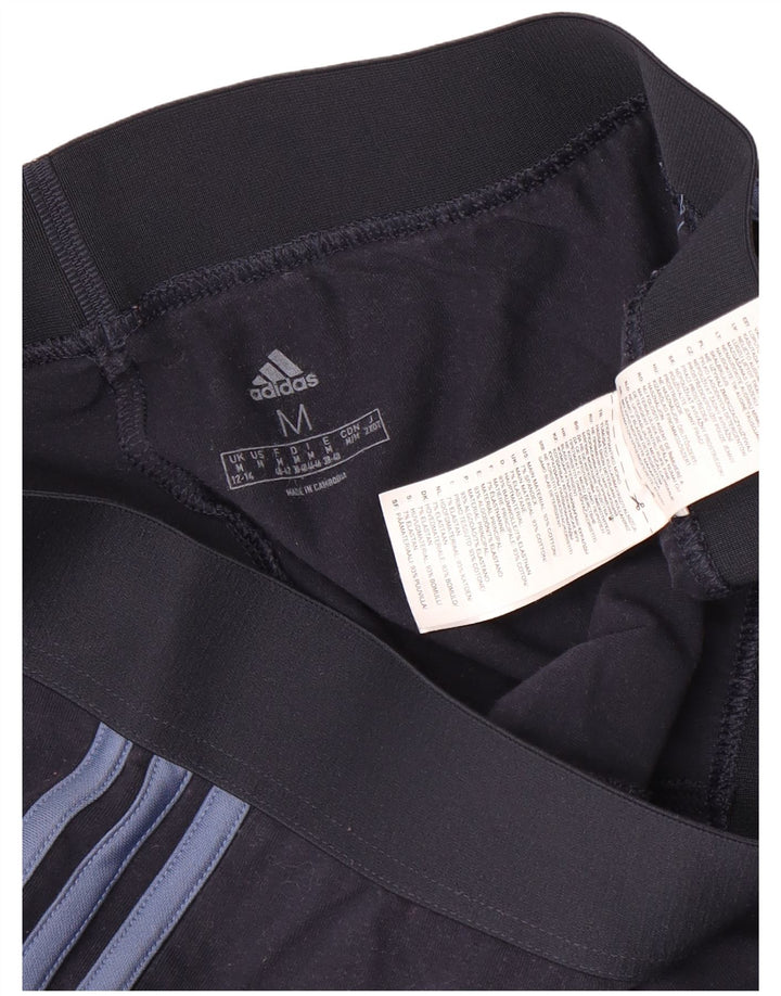 ADIDAS Dame Leggings UK 12/14 Medium Navy Blue Bomuld