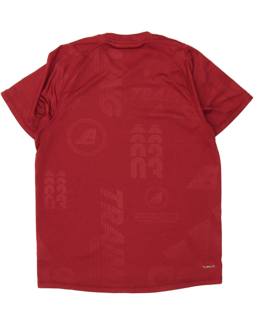 ADIDAS Mens Climalite Graphic T-Shirt Top Large Red Polyester Vintage Adidas and Second-Hand Adidas from Messina Hembry 