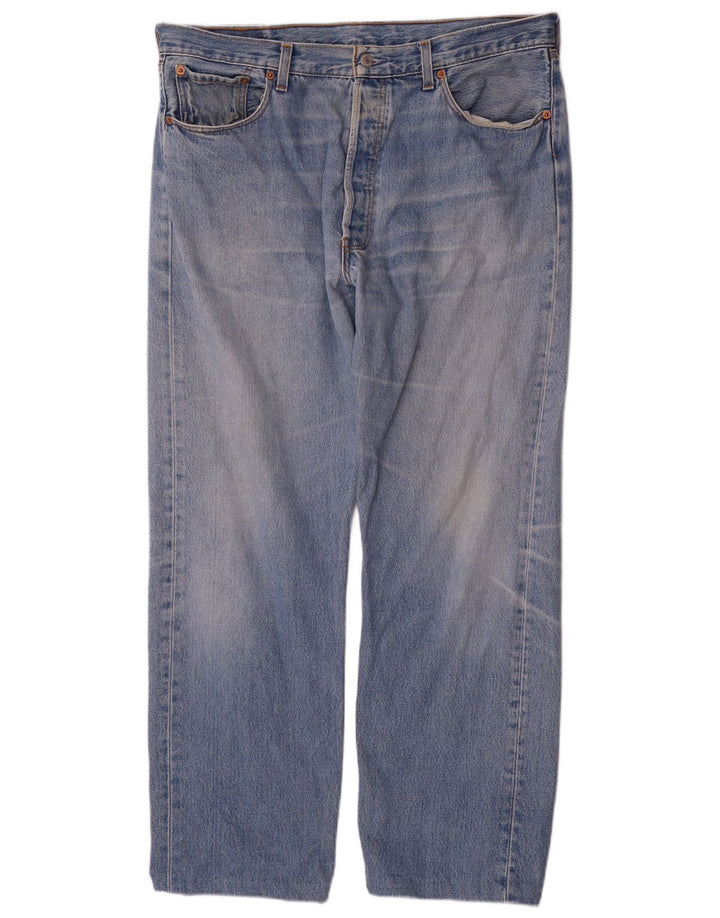 Levi's Herre 501 Straight Jeans W38 L28 Blå Bomuld
