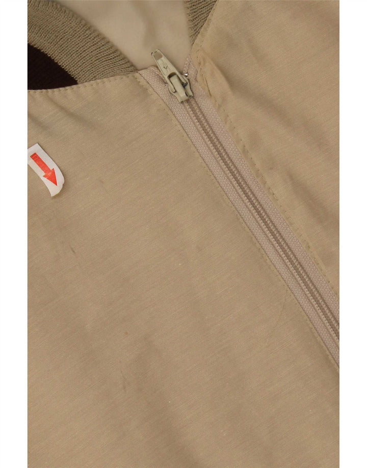 Vintage Bomber Jacket UK 42 XL Beige Colourblock Polyester