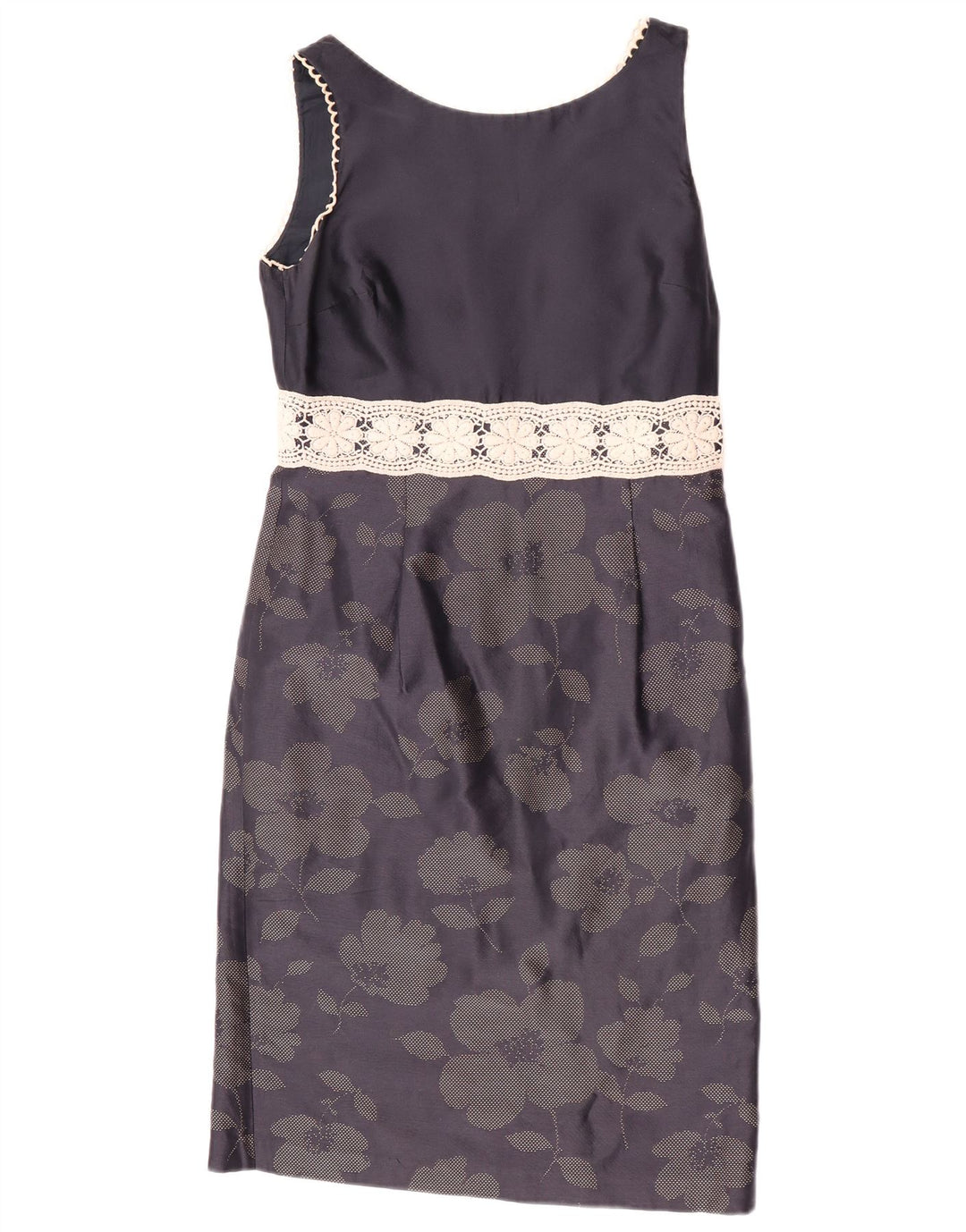 Fenn Wright Manson Dame Skede Kjole UK 10 Small Navy Blue Floral