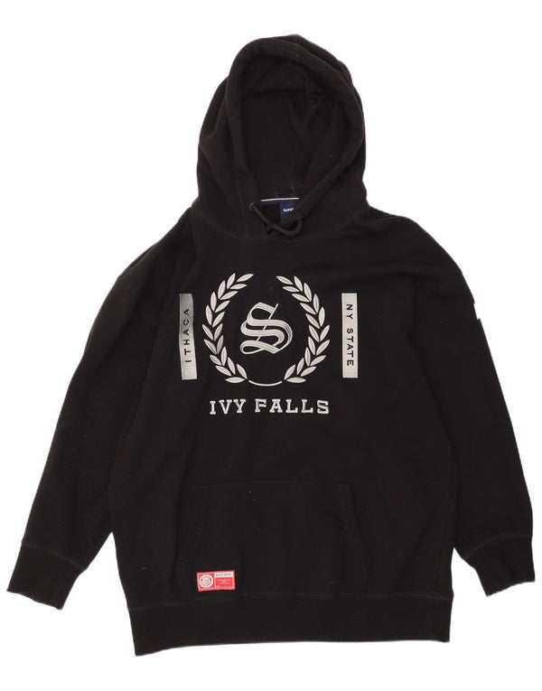 Superdry Herre Grafisk Loose Fit Hoodie Jumper Medium Sort Bomuld