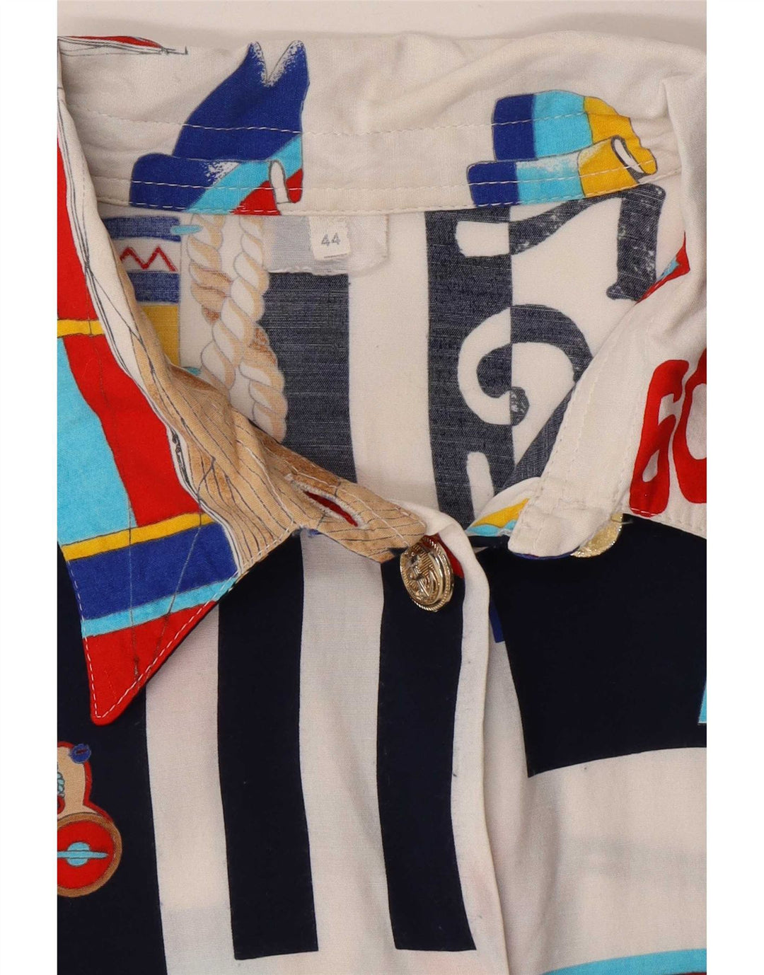 Vintage kvinders abstrakt mønster skjorte IT 44 Medium Multifarvet
