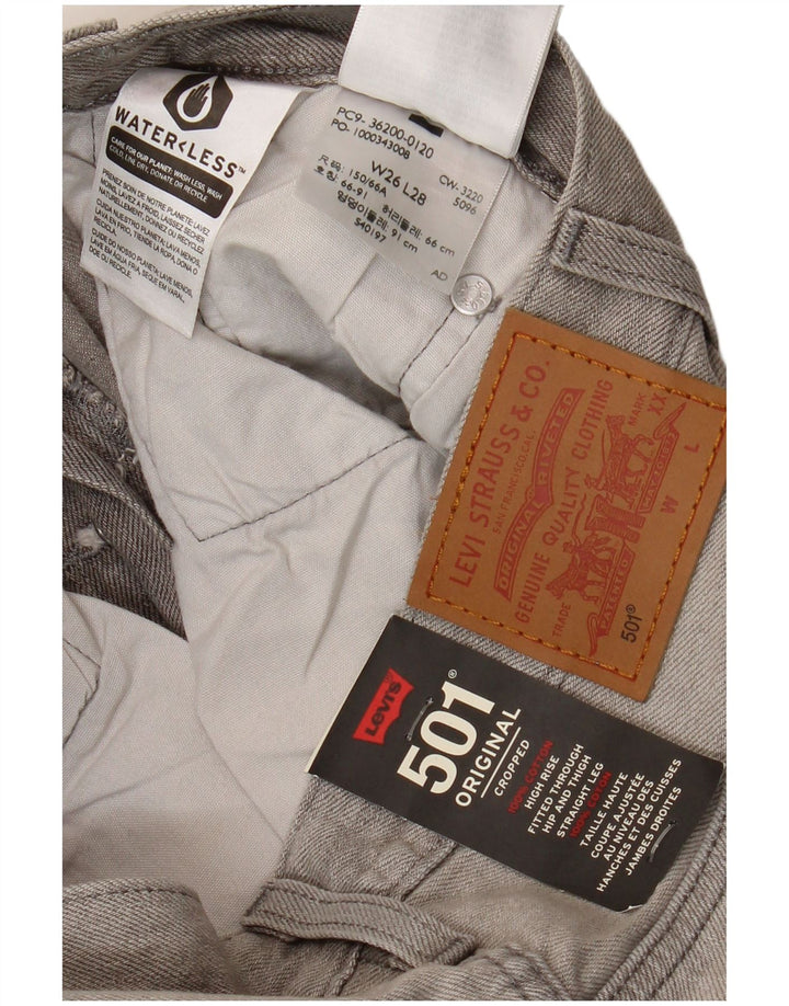 Levi's Dame 501 Straight Jeans W26 L28 Grå Bomuld