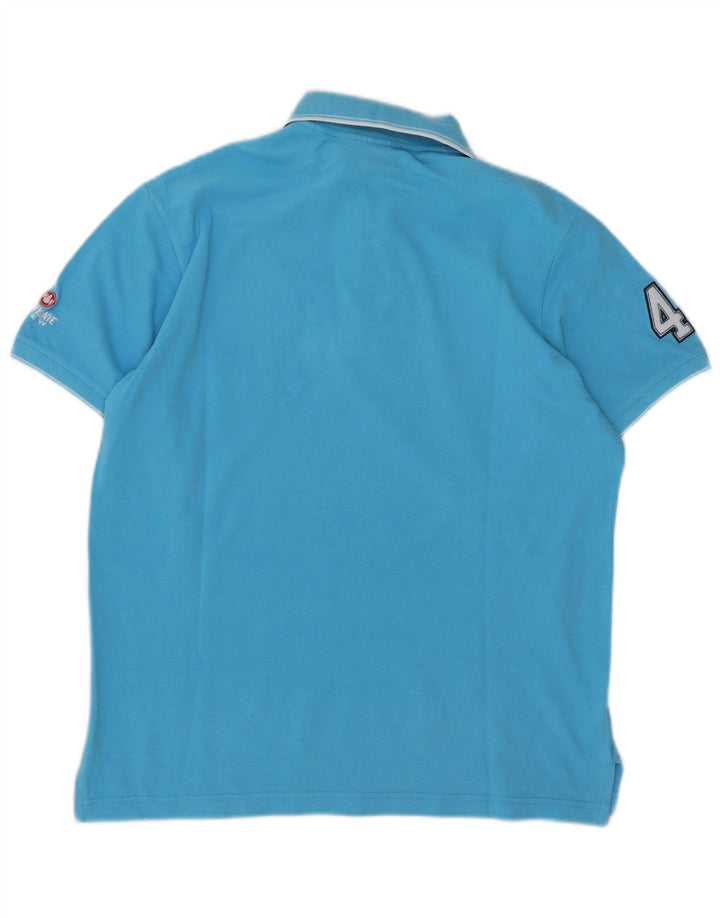Murphy & Nye Herre grafisk poloshirt Stor blå bomuld