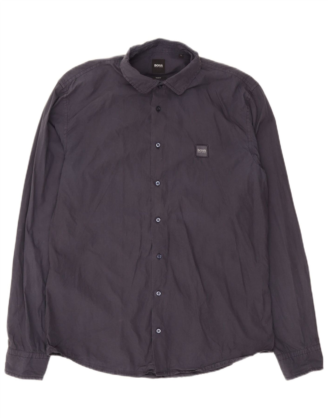Hugo Boss Herre Slim Fit skjorte Stor marineblå bomuld