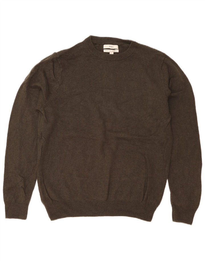 Marks & Spencer Herre sweater med rund hals, stor kakiuld