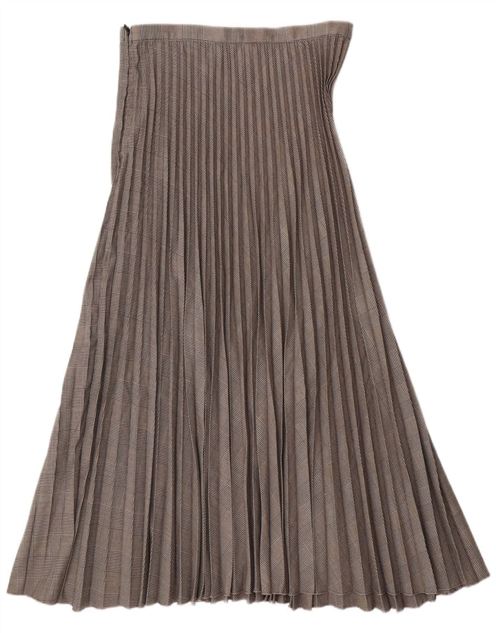 H&M Kvinde Kniv Plisseret nederdel EU 38 Medium W28 Grå Houndstooth Polyester