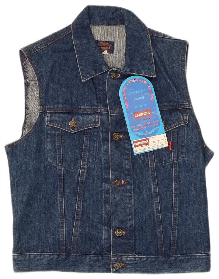 Carrera Herre ærmeløs denimjakke UK 38 Medium Blue Cotton