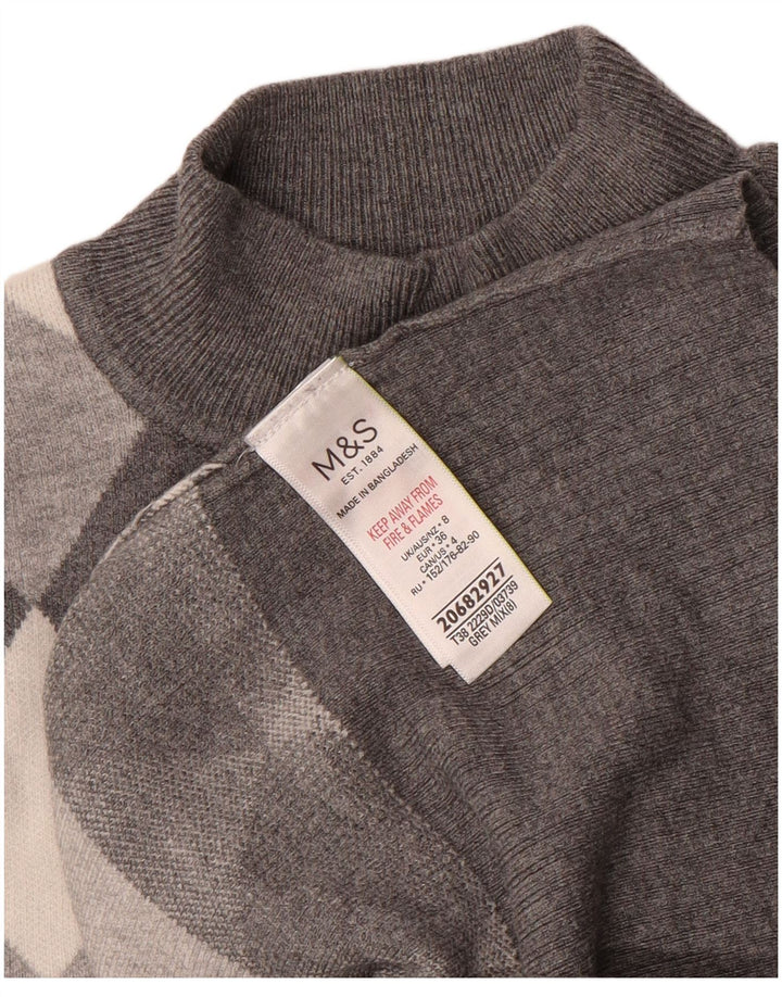 Marks & Spencer Dame Turtle Neck Sweater UK 8 Small Grey