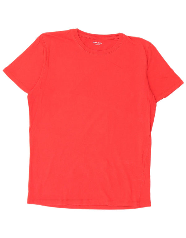 Jack & Jones Herre T-Shirt Top Medium Rød Bomuld
