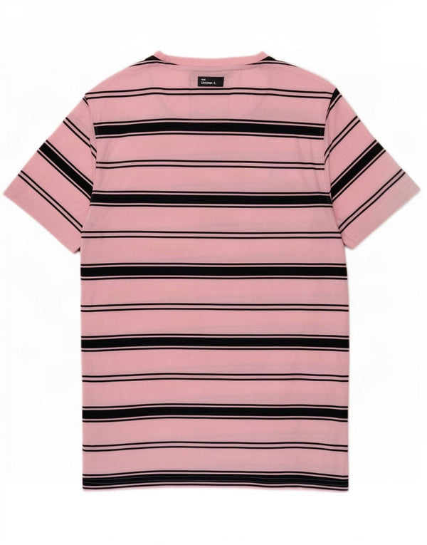 Crew Clothing Herre T-Shirt Top Medium Pink Stribet Bomuld