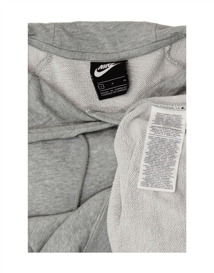 NIKE Mens Hoodie Jumper Small Grey Flecked Cotton