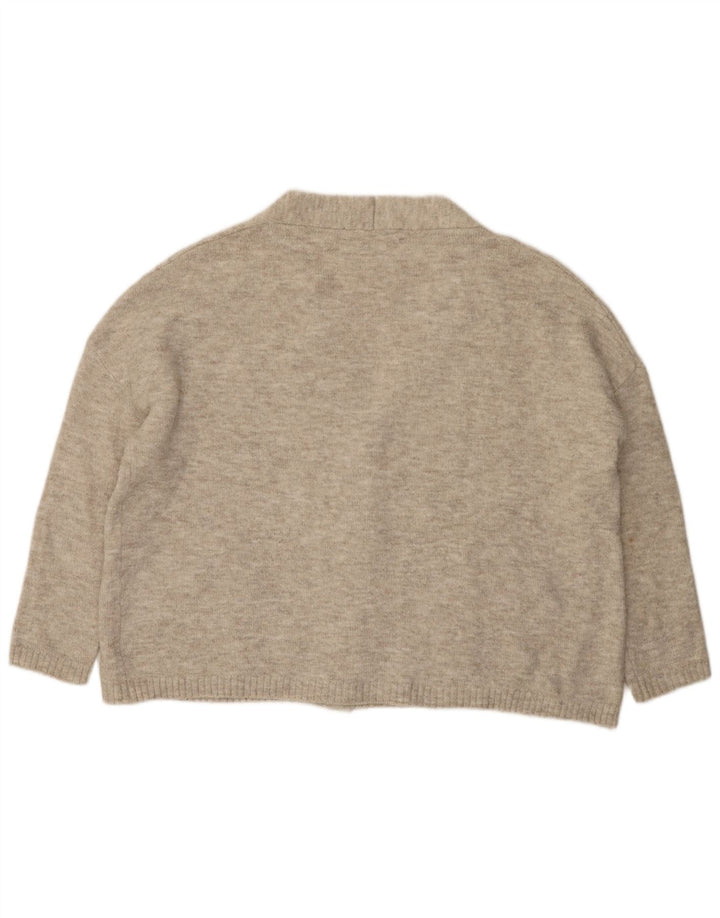 Zara Dame oversized cardigan sweater UK 10 Small Grey Flecked