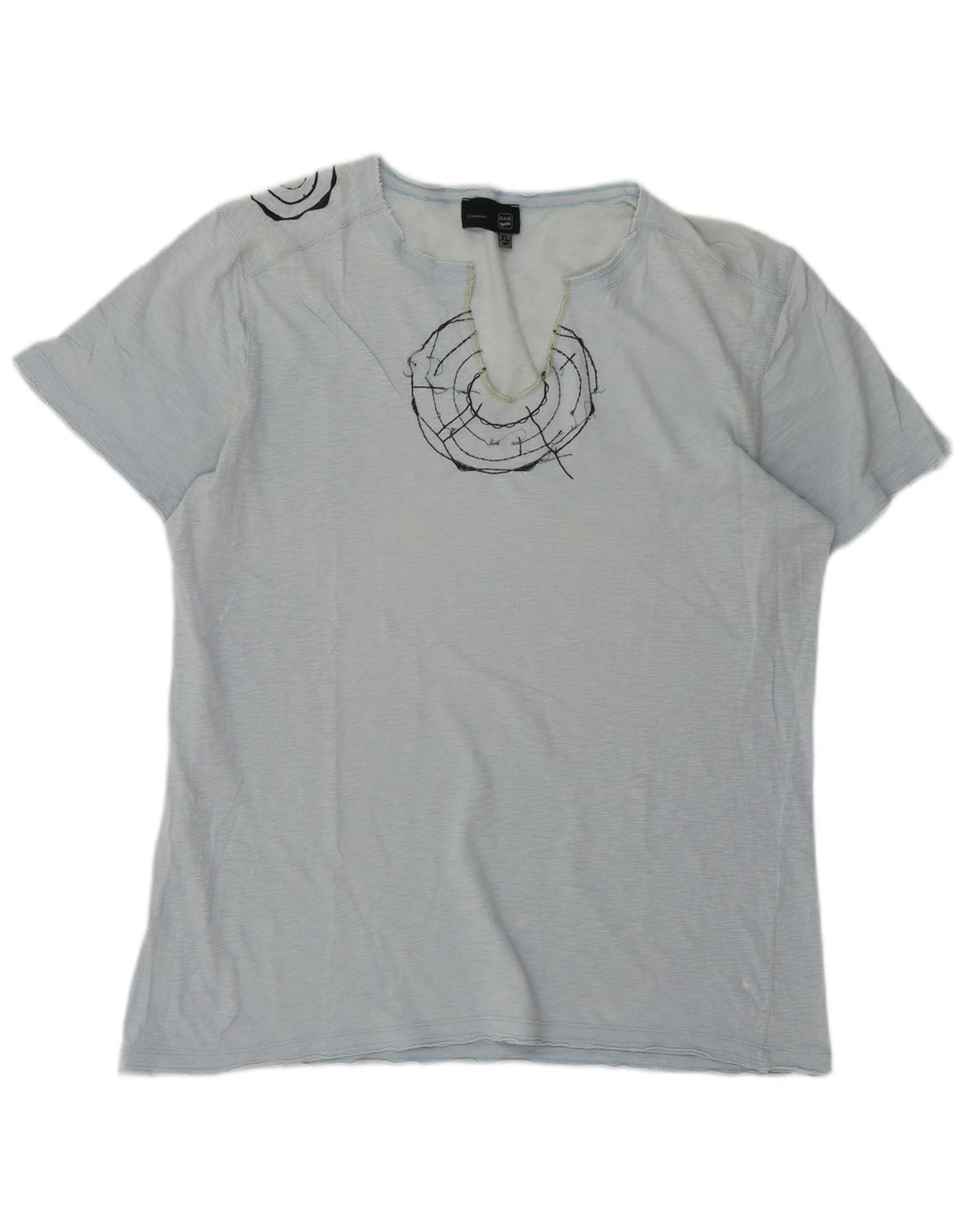 GAS Grafisk T-shirt top til mænd XL Blå Flecked