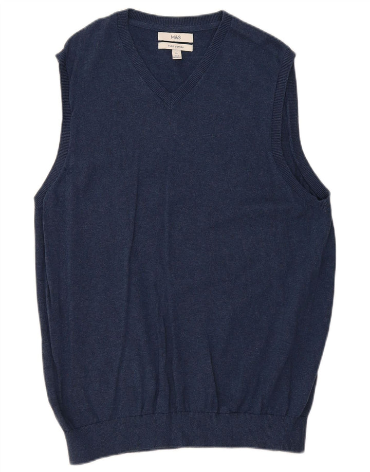 Marks & Spencer Herrevest Tank Top XL Marineblå Bomuld