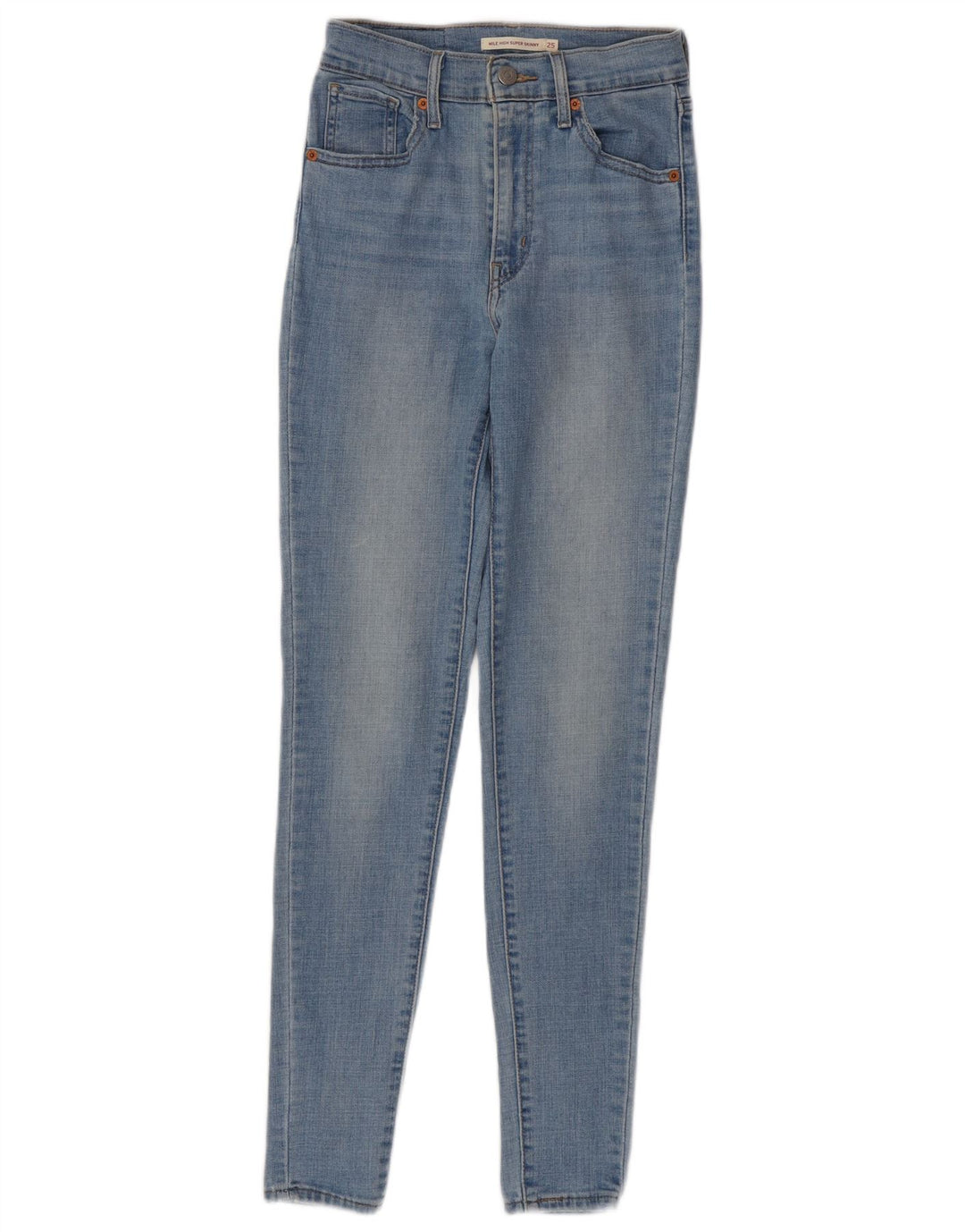 LEVI'S Kvinder Mile High Super Skinny Jeans W25 L30 Blå Bomuld