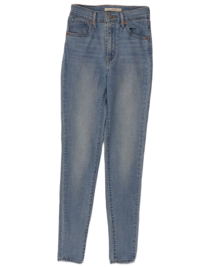 LEVI'S Kvinder Mile High Super Skinny Jeans W25 L30 Blå Bomuld