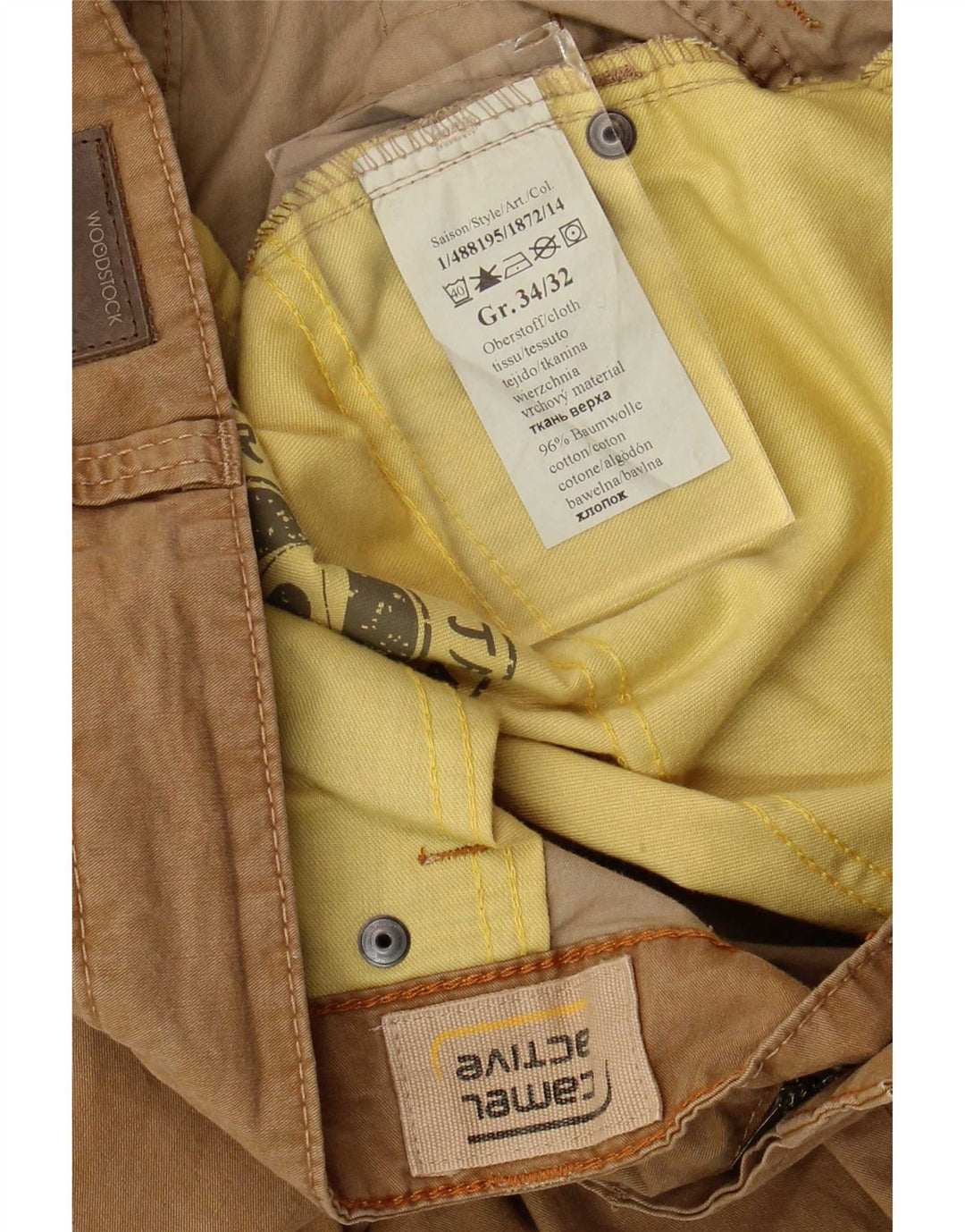 Camel Active Herre Lige Casual Bukser W34 L29 Beige Bomuld