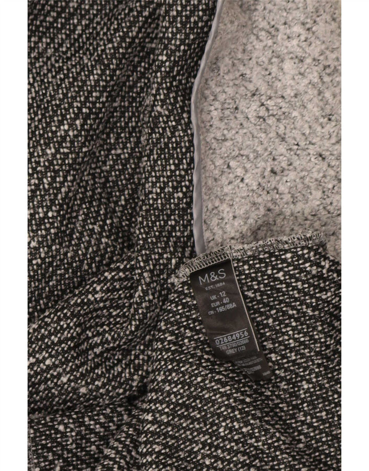 Marks & Spencer Åben overfrakke til kvinder UK 12 Medium Grey Flecked Polyester