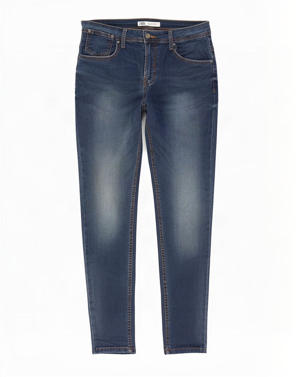 Zara Herre Slim Jeans EU 42 Large W32 L29 Blå Bomuld