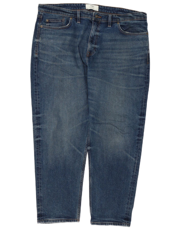 Marks & Spencer Herre Barrel Tapered Jeans W38 L28 Blå Bomuld
