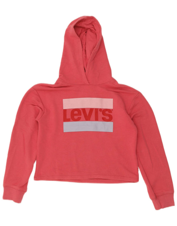 Levi's Girls Crop Graphic Hoodie Jumper 13-14 år Pink Bomuld