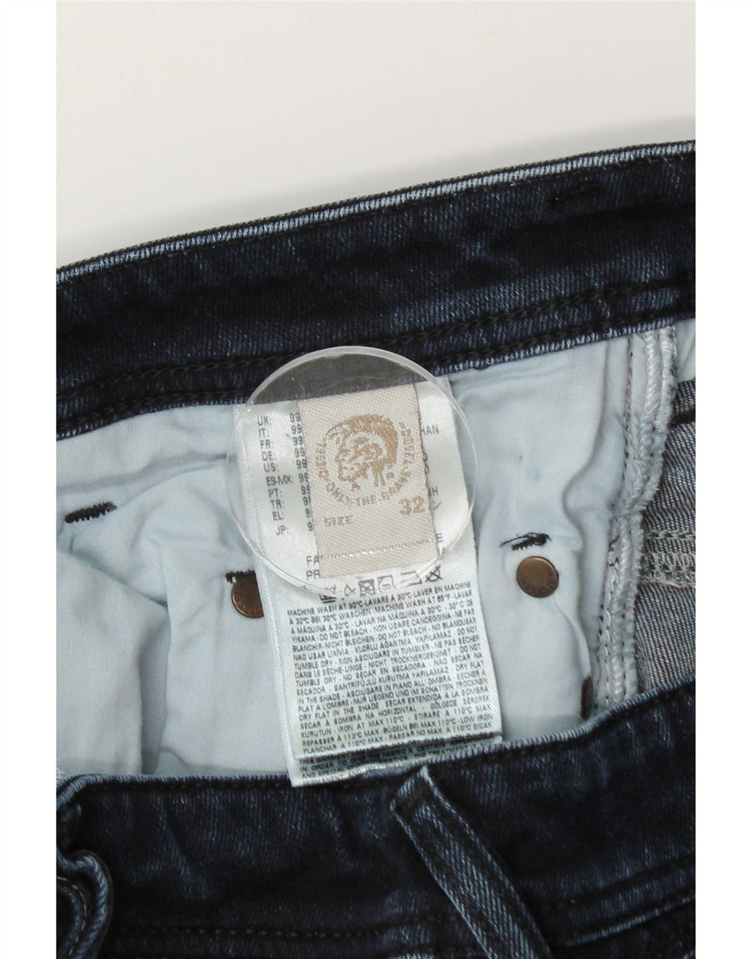 Diesel Herre Slim Jeans W32 L32 Marineblå Bomuld