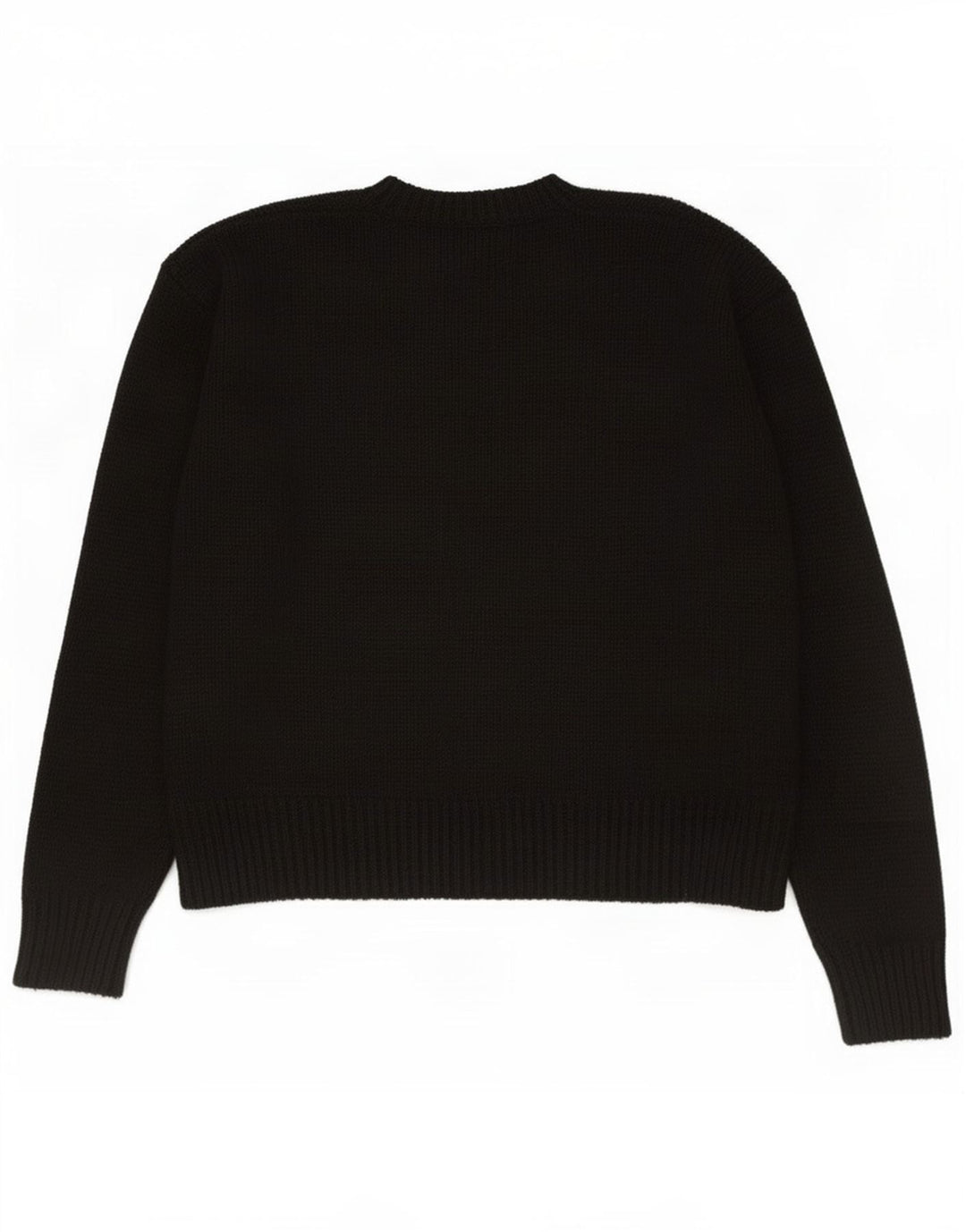 Zara Dame Oversized Crew Neck Jumper Sweater UK 10 Small Black Polyester