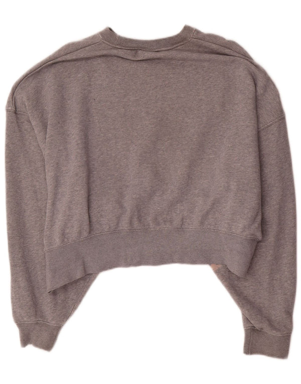 Nike Womens Crop Oversized Sweatshirt Jumper UK 6 XS Grå Bomuld