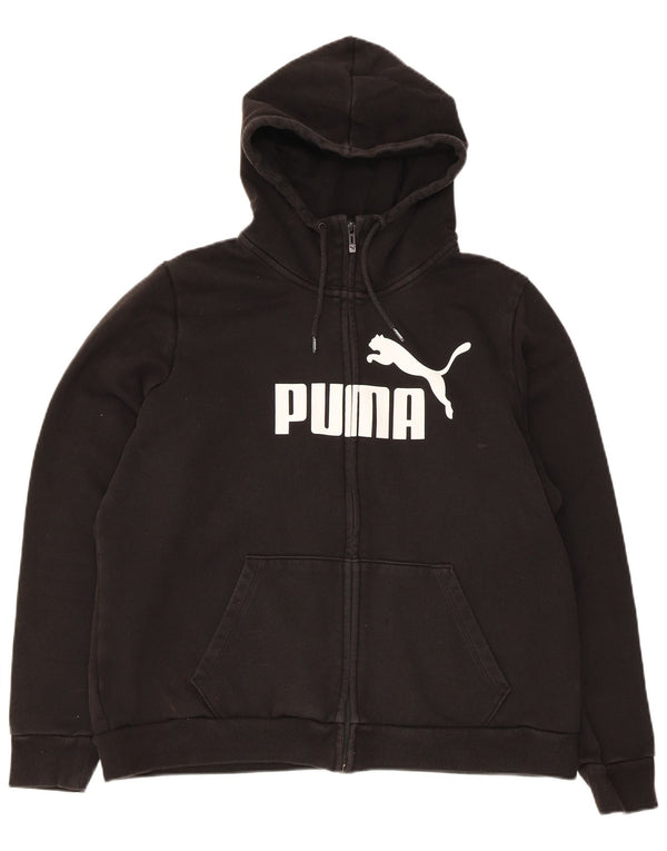 Puma hættetrøje til kvinder med grafisk lynlås UK 20 2XL Sort bomuld