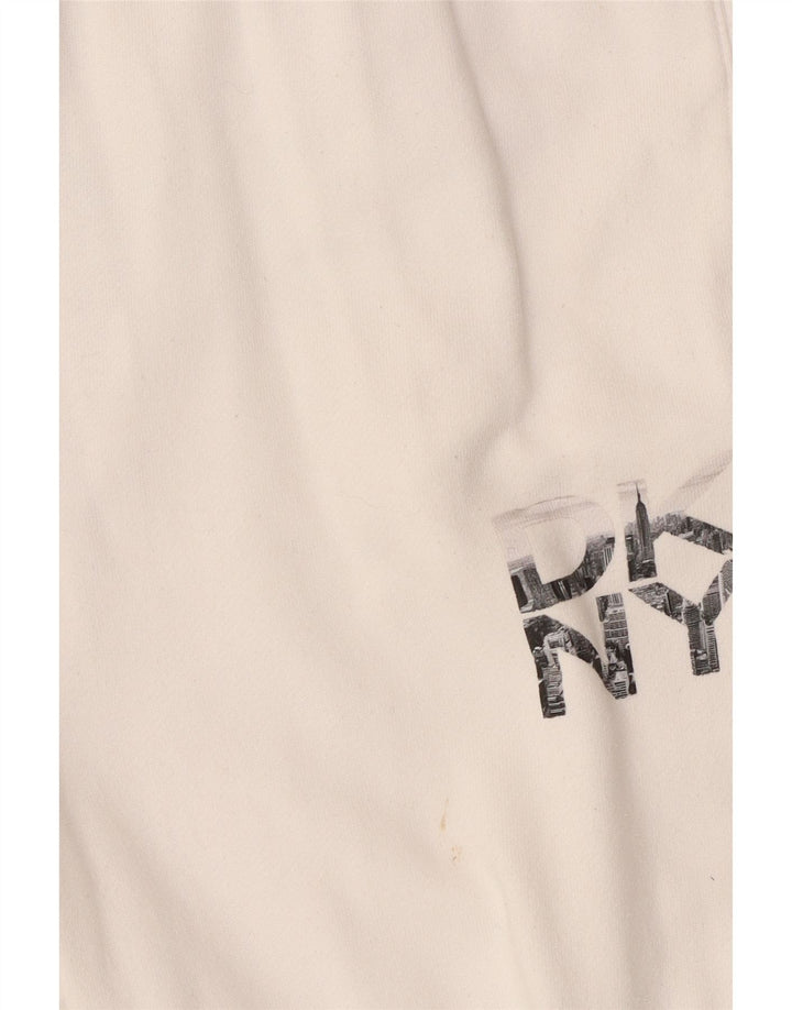 DKNY Dame grafisk træningsdragt Bukser Joggers UK 14 Medium White Bomuld
