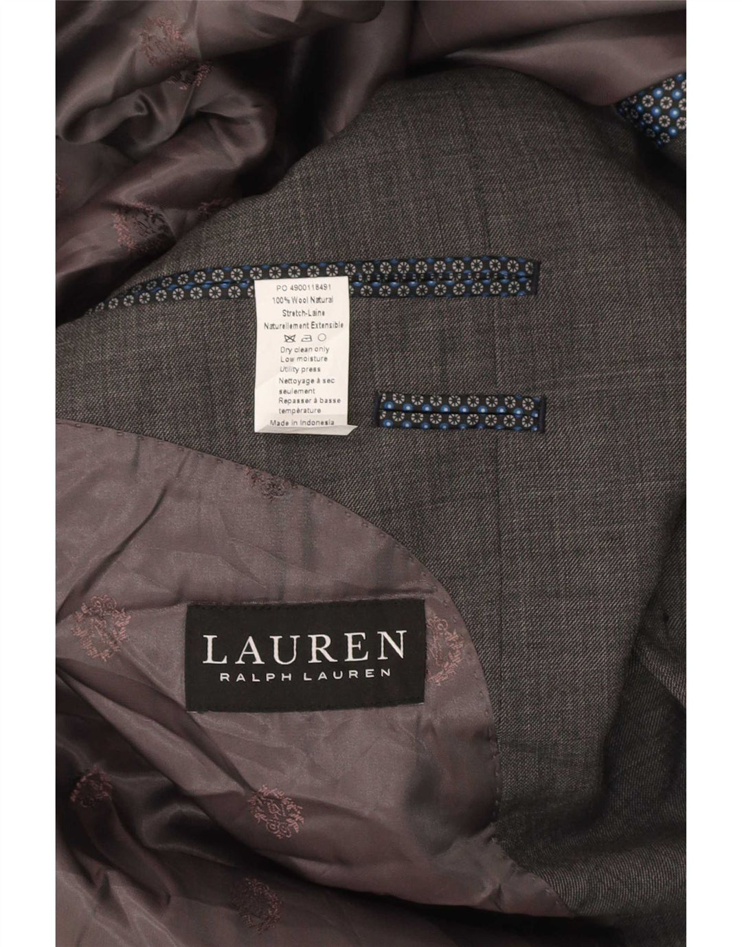 Ralph Lauren Herre Longline 2-knap blazerjakke UK 46 2XL Grå Klassisk
