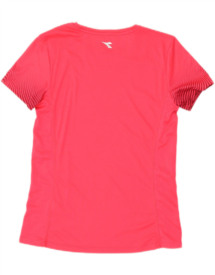 Diadora Dame T-Shirt Top UK 14 Stor Pink Polyester