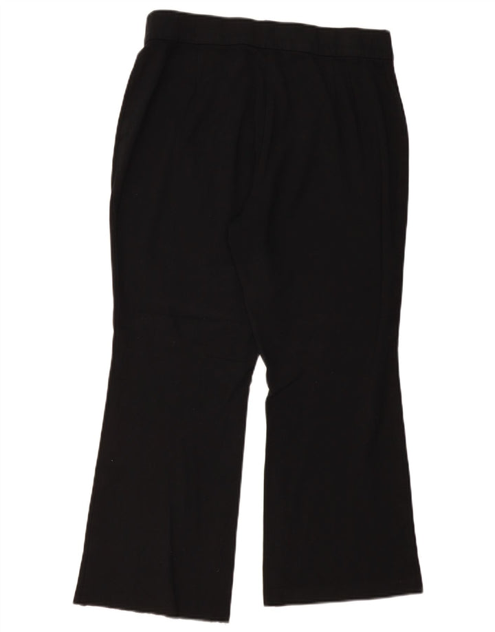 MARKS & SPENCER Dame Bootcut Cropped Trousers UK 16 Large W32 L25 Black