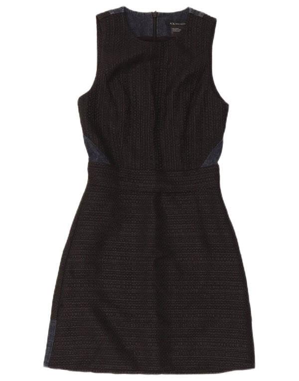 Armani Exchange Kvinders Ærmeløs Skede Kjole US 0 XS Sort Colourblock