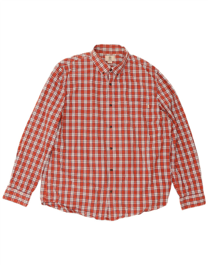 Timberland Herre Slim Fit skjorte 2XL rød ternet bomuld