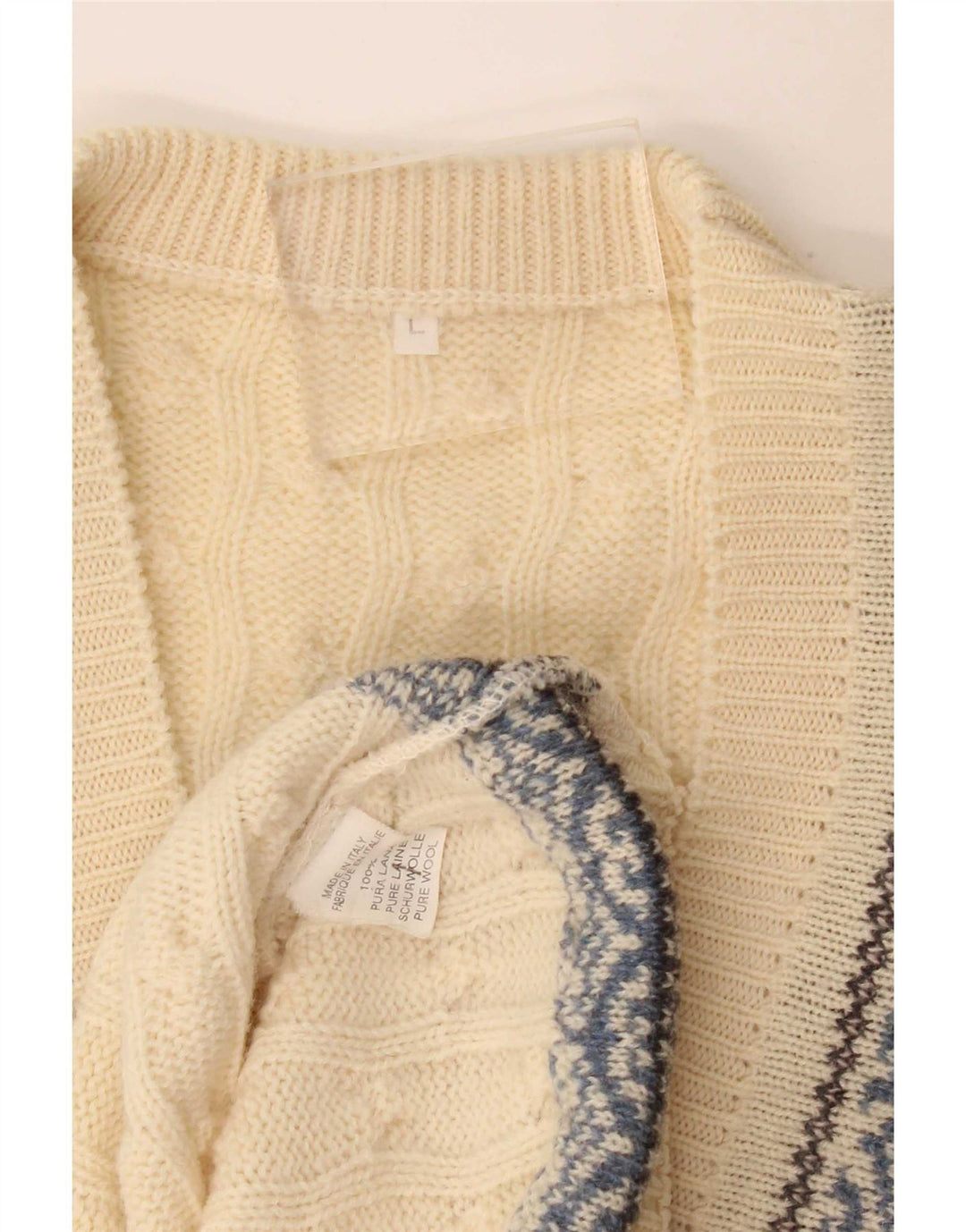 Vintage Herrevest Tank Top Large Off White Fair Isle Wool
