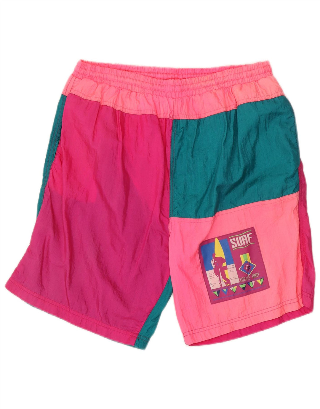 Vintage badetøj til mænd XL Pink Colourblock Polyamid