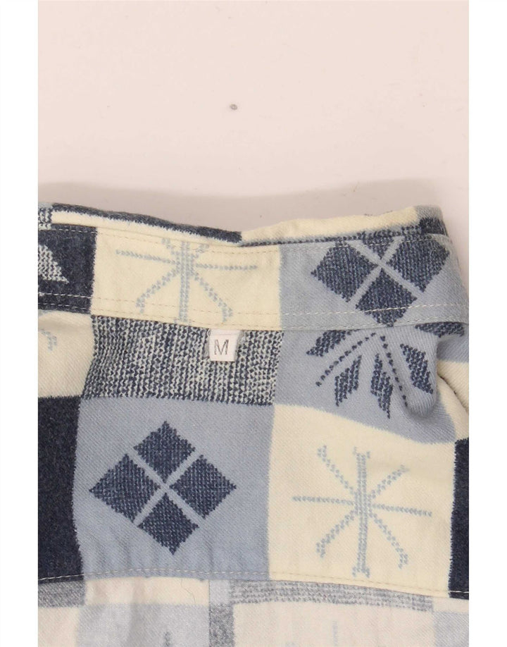 Vintage flannelskjorte til mænd Medium marineblå Fair Isle