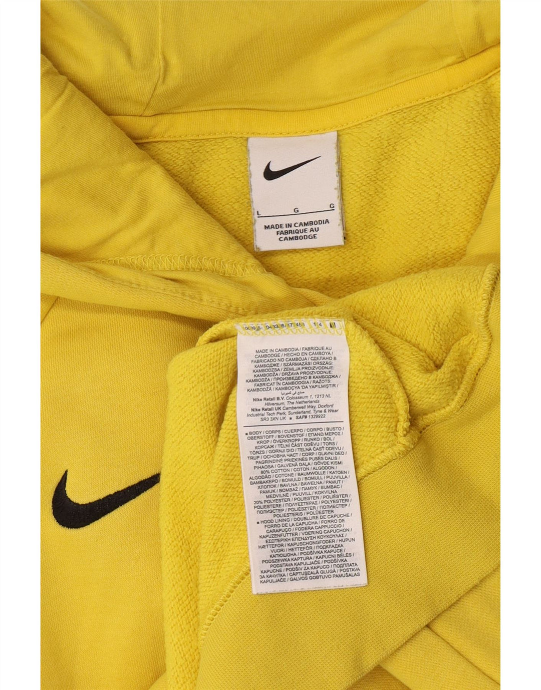 Nike Herre hættetrøje Jumper Stor Gul Bomuld