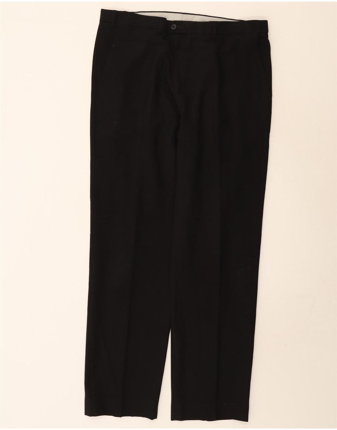 MARKS & SPENCER Herre Regular Fit Suit Bukser W36 L33 Sort polyester